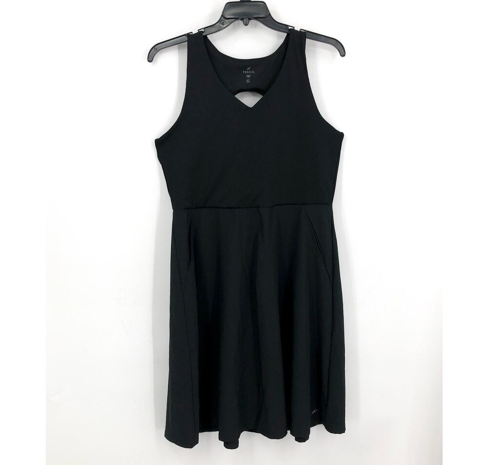 FREELY Women's Activewear Dress XL Black Cut Out Back NWOT